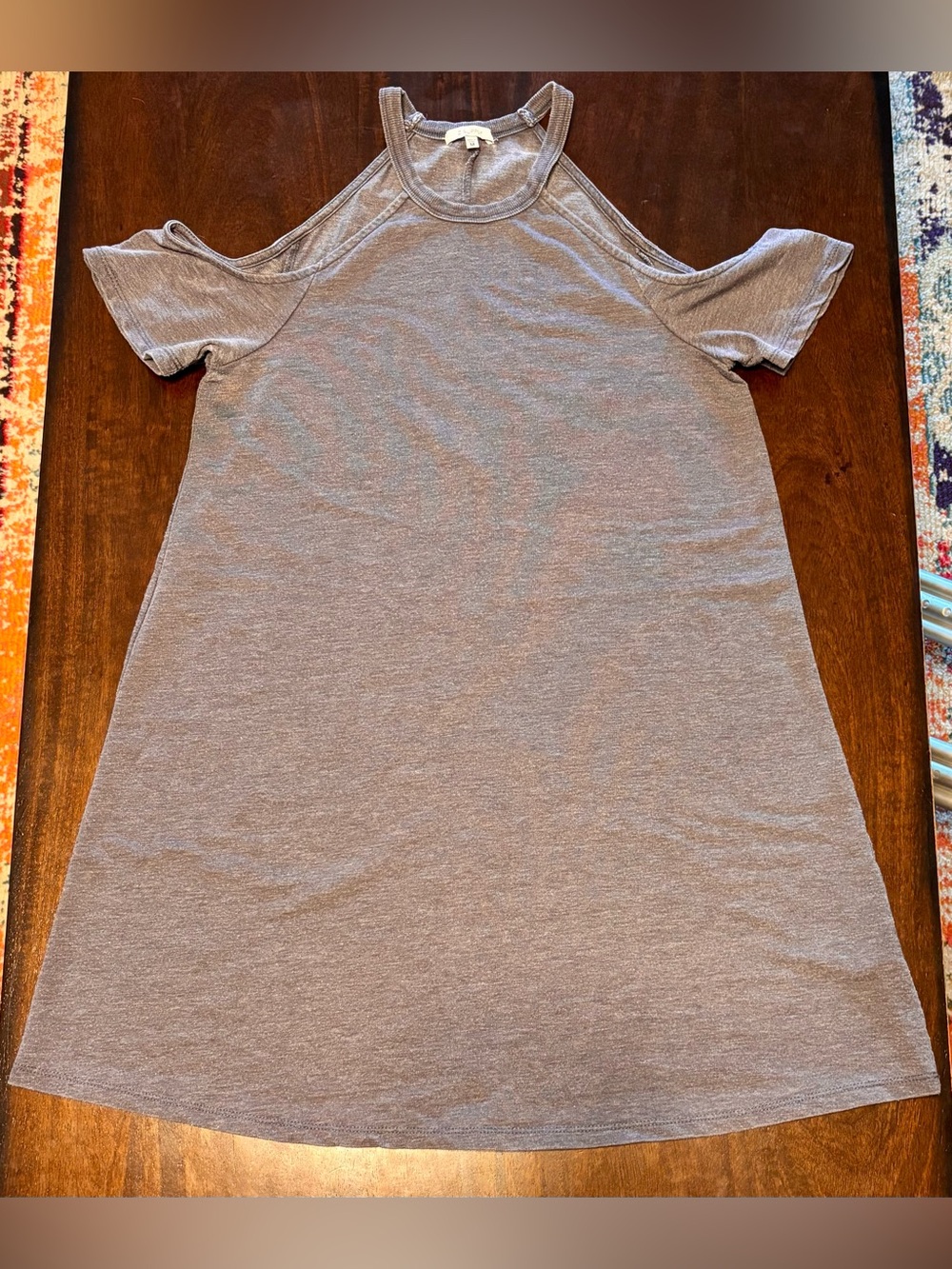 Z Supply Heather Gray Cold-Shoulder Tee Dress